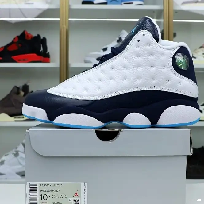 13 Kimikick OBSIDIAN AIR RETRO BLUE JORDAN WHITE 414571-144 POWDER 0620